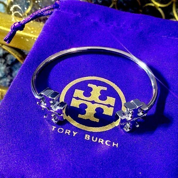TORY BURCH KIRA SILVER CUFF BRACELET - Picture 3 of 5